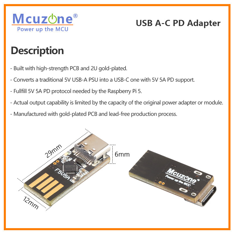 Raspberry Pi5 USB A-C PD Adapt - Banana Pi Bpi-M5 review and price