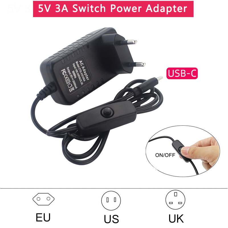 5V 3A Power Supply with ON/OFF - Banana Pi Bpi-M5 review and price